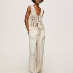 piedra pantalones palazzo de lino Pepe Jeans 06X4301 mujer