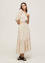 piedra vestido asimétrico de lino pua Pepe Jeans 06X4202 mujer - Imagen 2