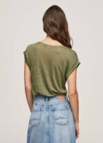 rango camiseta de lino con manga sisa Pepe Jeans 06X4439 mujer - Imagen 3