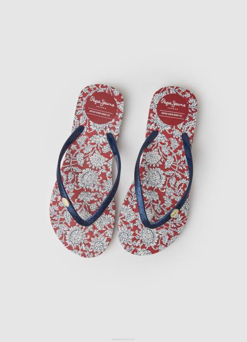 rojo chanclas de playa con motivo floral Pepe Jeans 06X4702 mujer - Imagen 2