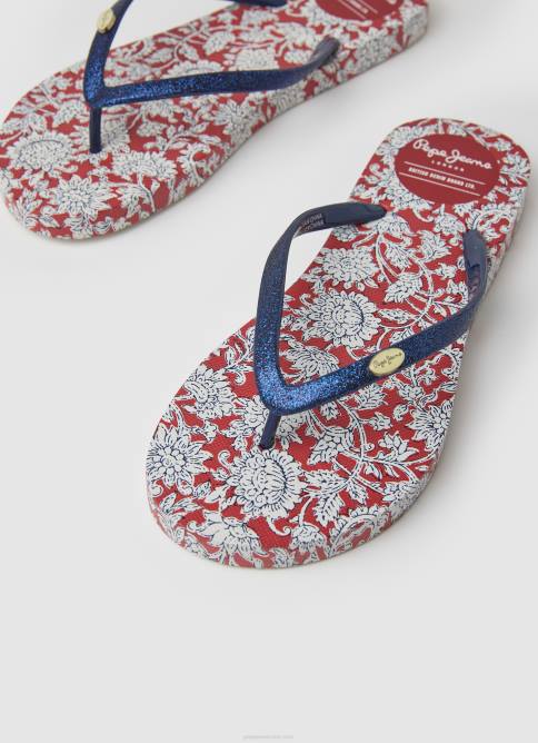 rojo chanclas de playa con motivo floral Pepe Jeans 06X4702 mujer - Imagen 3