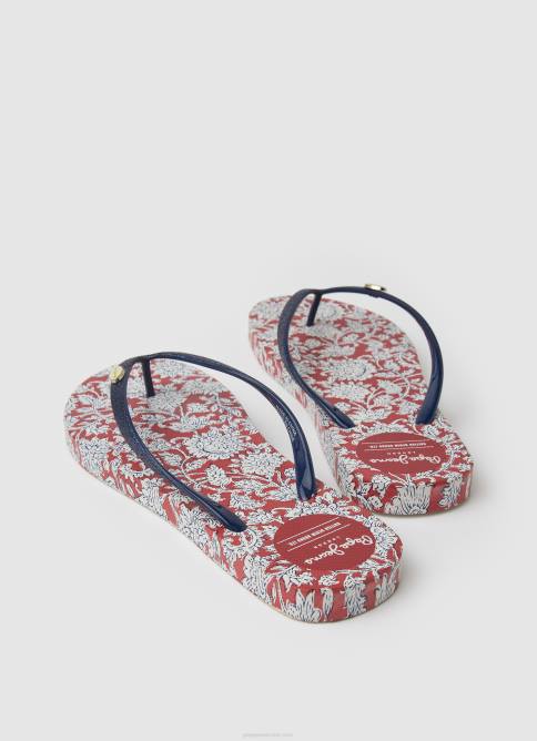rojo chanclas de playa con motivo floral Pepe Jeans 06X4702 mujer - Imagen 4