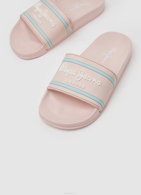 Rosa claro chanclas de playa con logo deslizante Pepe Jeans 06X41347 chica - Imagen 3
