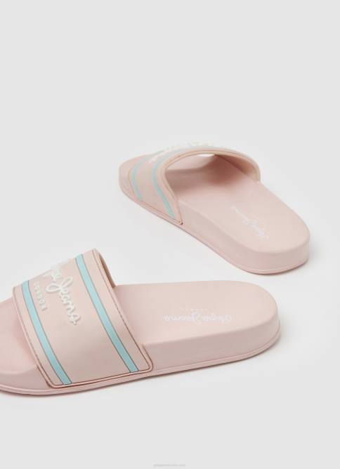 Rosa claro chanclas de playa con logo deslizante Pepe Jeans 06X41347 chica - Imagen 4