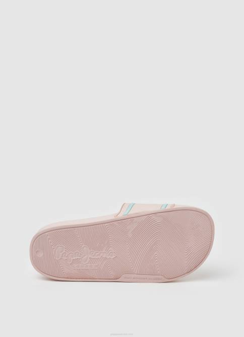 Rosa claro chanclas de playa con logo deslizante Pepe Jeans 06X41347 chica - Imagen 5