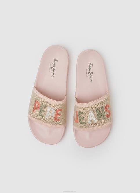 Rosa claro chanclas de playa de punto con deslizador Pepe Jeans 06X4693 mujer - Imagen 2