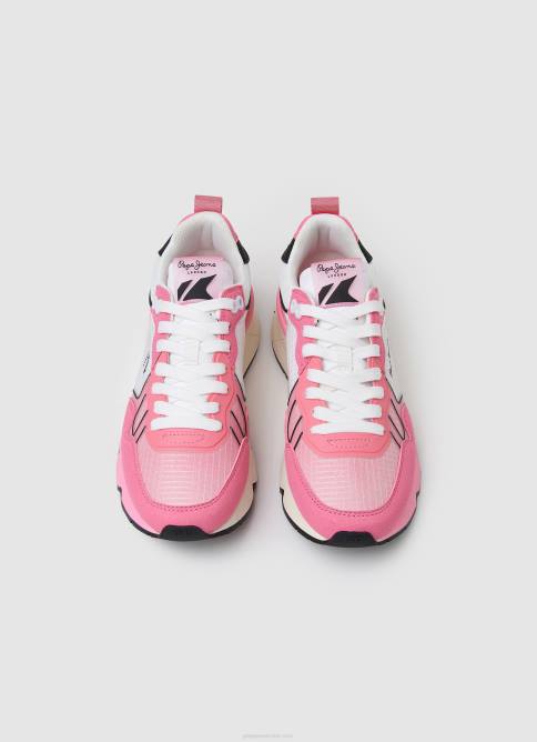 Rosa neón tenis brit pro neon combinados Pepe Jeans 06X4577 mujer - Imagen 2