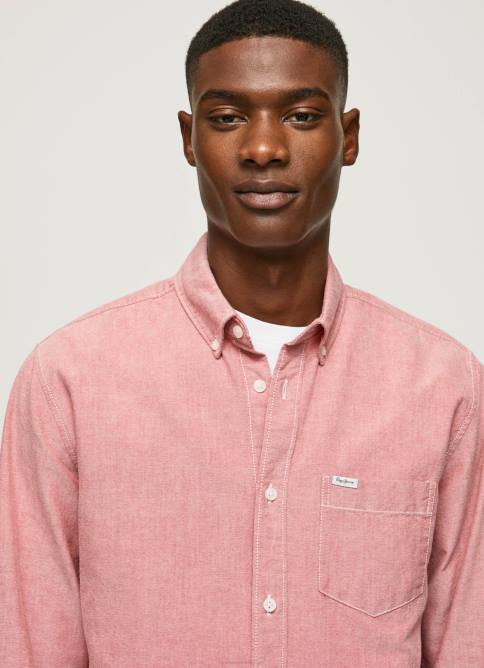 rosa nublado camisa oxford de corte estándar Pepe Jeans 06X41048 hombres - Imagen 3