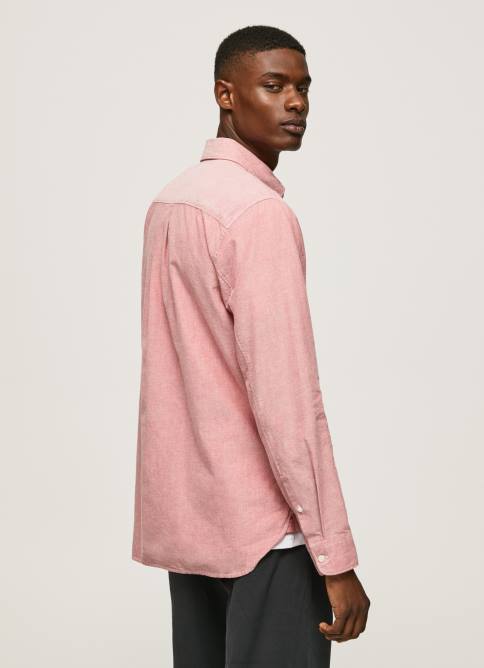 rosa nublado camisa oxford de corte estándar Pepe Jeans 06X41048 hombres - Imagen 4