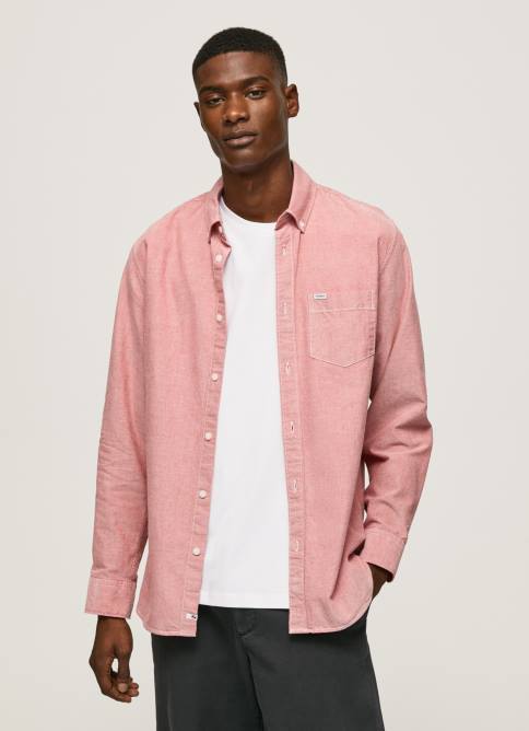 rosa nublado camisa oxford de corte estándar Pepe Jeans 06X41048 hombres - Imagen 1