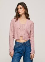 rosa nublado cárdigan con cuello en V calado Pepe Jeans 06X4248 mujer - Imagen 2