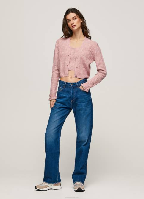 rosa nublado cárdigan con cuello en V calado Pepe Jeans 06X4248 mujer - Imagen 4
