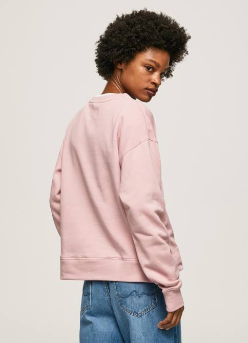 rosa nublado jersey de algodón con logo Pepe Jeans 06X4285 mujer - Imagen 4