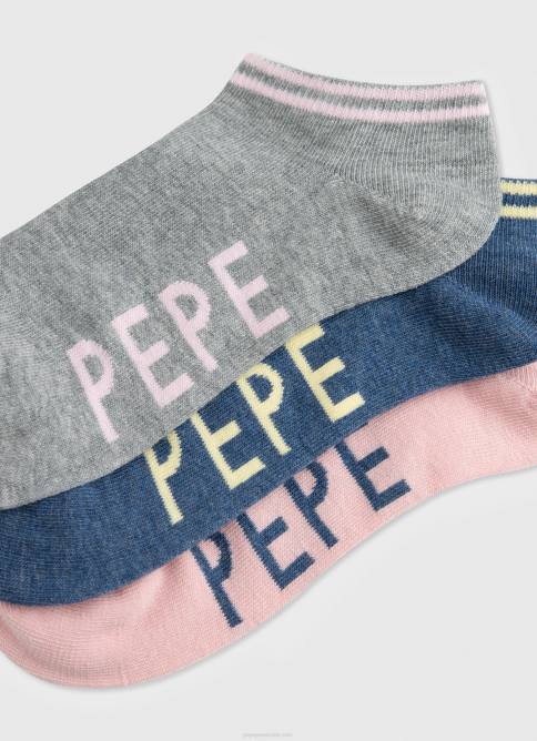 Rosa palido pack de 3 calcetines sandi Pepe Jeans 06X4555 mujer - Imagen 2