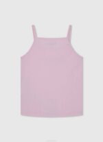 Rosa suave camiseta sin mangas con logo estampado Pepe Jeans 06X41430 chica - Imagen 2