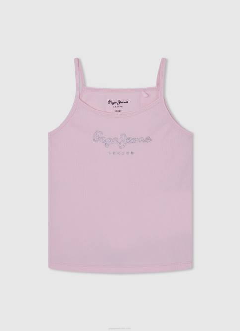 rosa_suave_camiseta_sin_mangas_con_logo_estampado_pepe_jeans_06x41430_chica.jpg Rosa suave camiseta sin mangas con logo estampado Pepe Jeans 06X41430 chica - Imagen 1