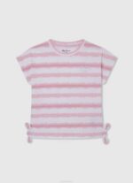 Rosa suave playera con logo brillante Pepe Jeans 06X41464 chica - Imagen 4