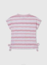 Rosa suave playera con rayas desteñidas Pepe Jeans 06X41462 chica - Imagen 2