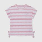 Rosa suave playera con rayas desteñidas Pepe Jeans 06X41462 chica