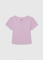 Rosa suave playera con rayas desteñidas Pepe Jeans 06X41462 chica - Imagen 4