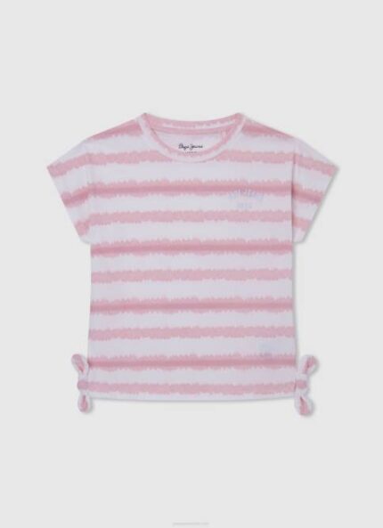 Rosa suave playera con rayas desteñidas Pepe Jeans 06X41462 chica