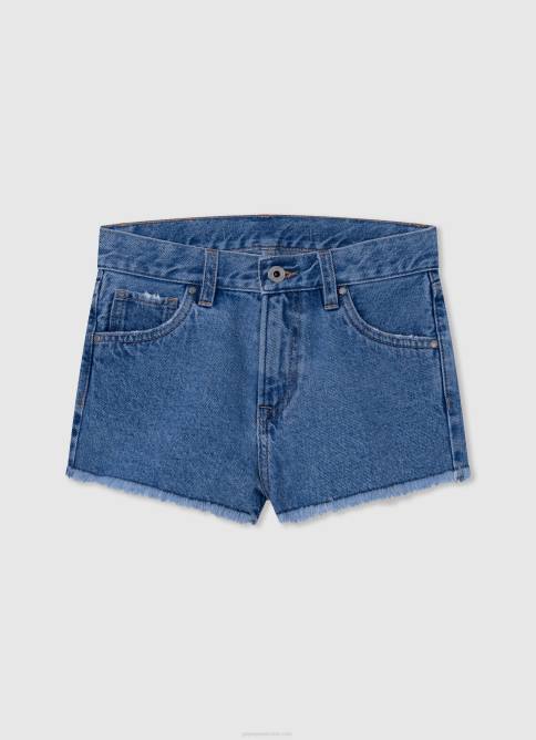 Rosa suave shorts de algodón con cintura elástica Pepe Jeans 06X41500 chica - Imagen 4