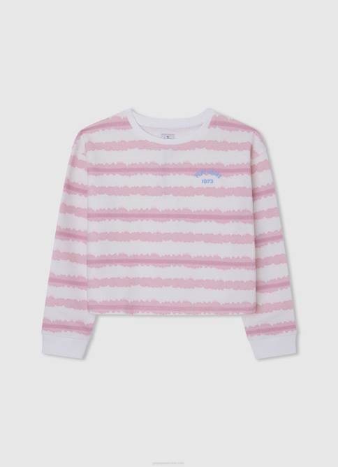 rosa_suave_sueter_con_rayas_destenidas_pepe_jeans_06x41409_chica.jpg Rosa suave suéter con rayas desteñidas Pepe Jeans 06X41409 chica - Imagen 1