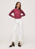 rubor oscuro camiseta de manga larga de canalé Pepe Jeans 06X4393 mujer - Imagen 2
