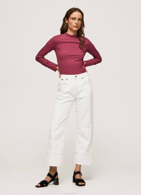 rubor oscuro camiseta de manga larga de canalé Pepe Jeans 06X4393 mujer - Imagen 2
