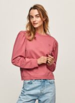 rubor oscuro suéter con logo bordado Pepe Jeans 06X4278 mujer