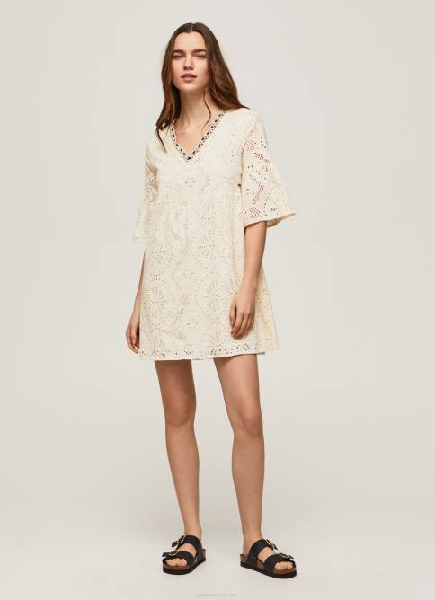 suero de la leche vestido padma con detalles calados Pepe Jeans 06X4152 mujer - Imagen 2