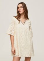 suero de la leche vestido padma con detalles calados Pepe Jeans 06X4152 mujer